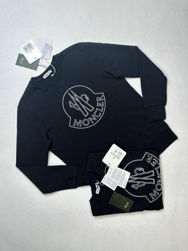 Moncler Enfant Logo-Embroidered Jumper Black For Men's