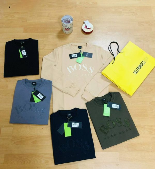 Hugo Boss Salbo Cotton-Blend Printed Jumpers Sweater In 5 Colors