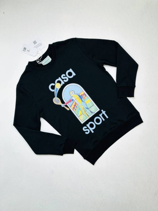 Casablanca Case Sport Graphic Printed Jumpers For Men's in Black Color