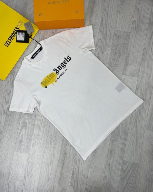 Palm Angels Sprayed White T-Shirt For Men