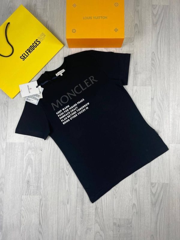Moncler Black Iconic Logo T-Shirt For Men