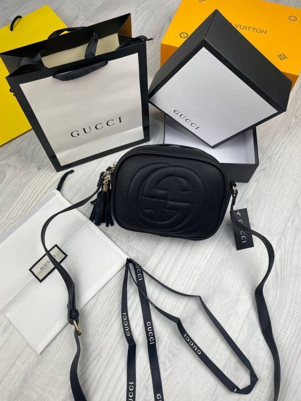 Gucci Blondie Small Shoulder Crossbody Camera Soho Leather Disco Bag In Black Color