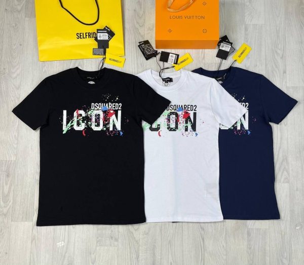 Dsquared Icon T-Shirt in Different Colors having a Splash of Multi Shades