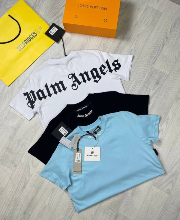 Palm Angels Doubled Logo Mens Print Crewneck T-Shirt in Different Colors