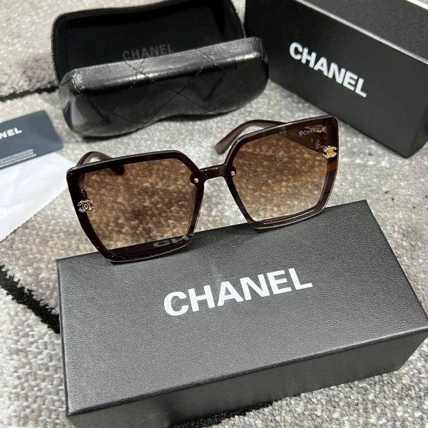 Chanel Men's Women's Square Frame Black Replica Sunglass Men Women Cheap Eyewear Rep Outdoor Driving Lens First Copy Beach Polarized Plastic Frames Unisex Sunglasses Fake Reps UV Protected Sale UK