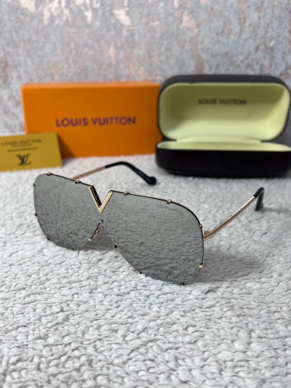Louis Vuitton Men's Women's Designer Sunglasses Fake Sale UK	Man Woman First Copy Replica Cheap Price Luxury Reps Eyewear Men Women 1st Copies 1:1 Brand Logo Fakes Rep Square Metal Frame Sunglass Duplicate 1 to 1 AAA Monogram Grey Gold