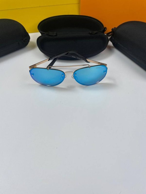 Prada Milano Men's Women's Replica Sunglass Fake AAA Sale UK	Man Woman First Copies Reps Sunglasses Men Women Cheap Price Fakes Rep 1st Copy Aviator Rimless Eyewear 1:1 Luxury Glasses Brand Logo 1 to 1 Duplicate UV Protected Blue