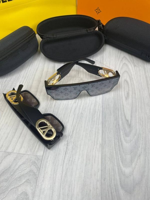 Louis Vuitton Black Curved Frame with Golden Logo