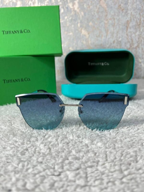 Tiffany & Co. Curved Square Frame Blue Sunglasses