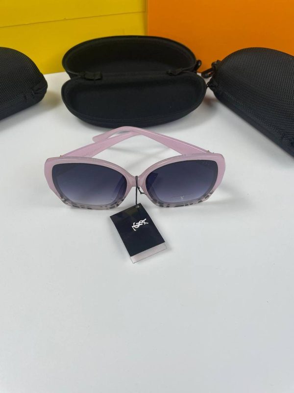 YSL Soft Pink Frame Grey Lens Stylish Design Elegance Sunglasses
