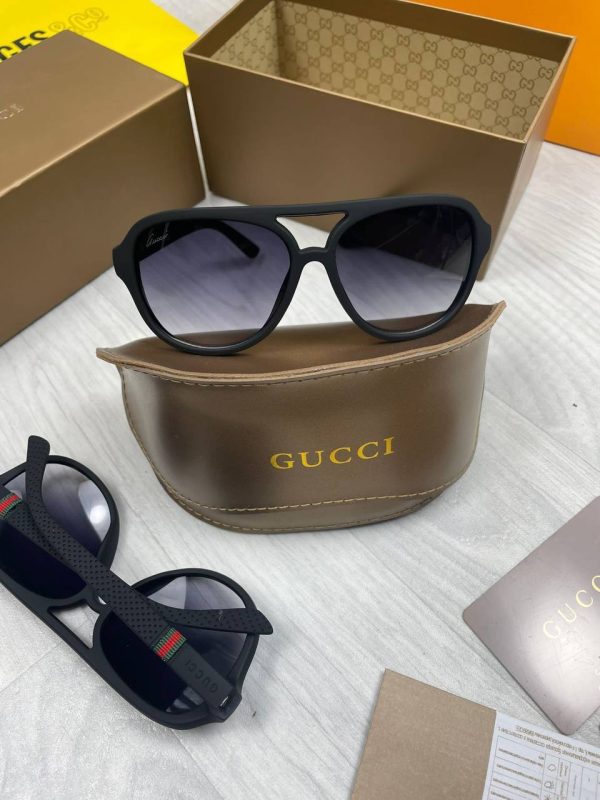 Gucci Men's Women's Aviator Black Blue Sunglasses
