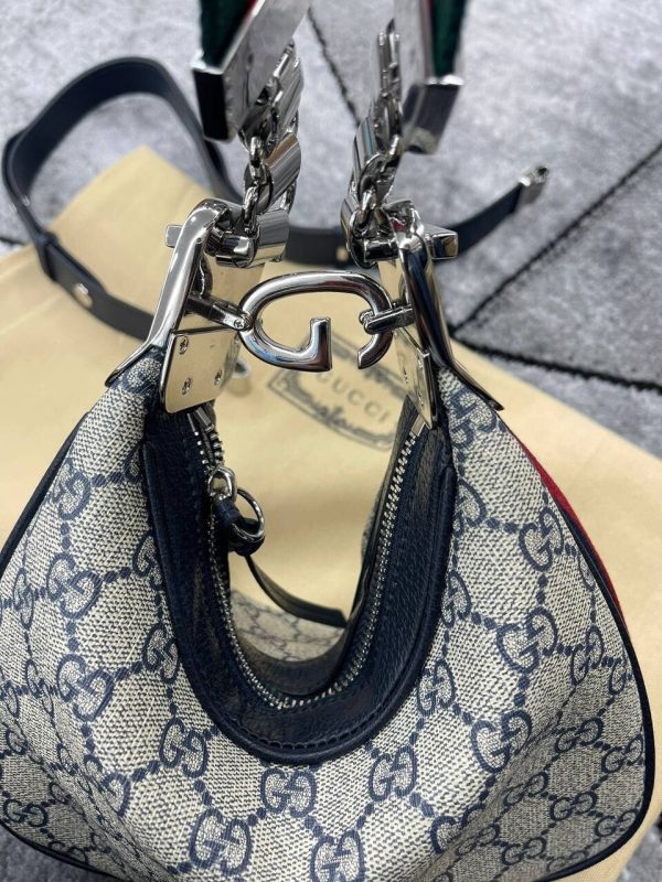 Gucci GG Attache Jackie Medium Shoulder Bag In Grey Color