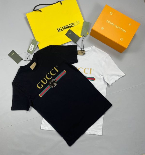 Gucci Selfridges Oversize T-Shirt In Black And White Color For Men