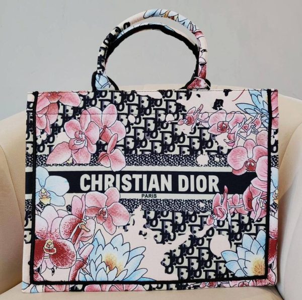 Christian Dior Floral Printed Book Tote Bag