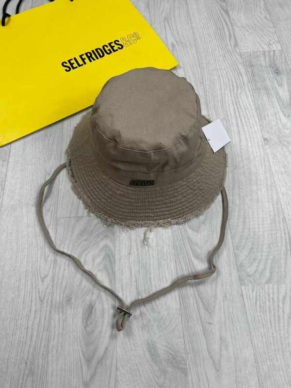 Jacquemus Women Bucket Hat String Replica Cotton Women's Luxury Fake Hats Reps Logo Plaque Adjustable Cheap Boonie Ladies Caps First Copy Rep Off Coffee Brown Sale UK