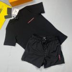 Prada Milano Designer Logo Men's Tshirt Short Set Rep Sale UK	Man First Copy Cheap Price Fake Reps Men Fakes Replica T-shirt Cargo Shorts Sets 1st Copies Luxury Joggers 1 to 1 Brand Logo 1:1 Nylon Bottom Boys AAA Duplicate Black