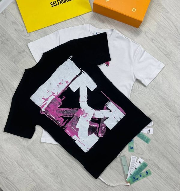Off-White Pink Acrylic Vintage Arrow T-Shirt in 2 Colors
