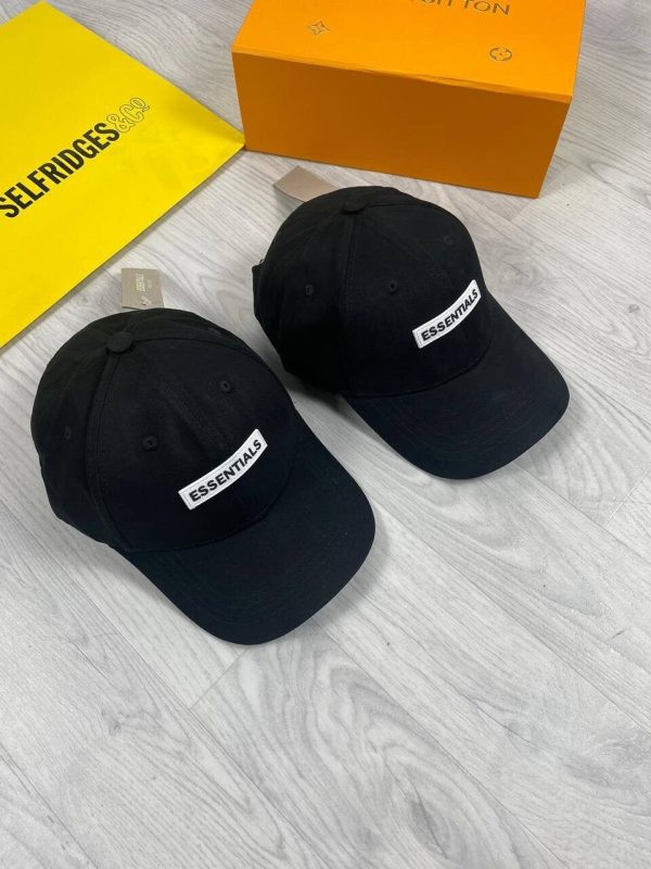 Essentials Nylon Baseball Cap Print Supreme Hat Caps In Black Color