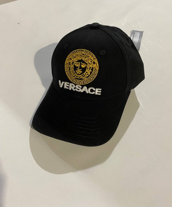 Versace Gold Logo Embroidered Cap