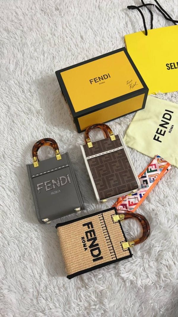 Fendi ROMA Monogram Sunshine Shopper Mini Tote Bag In 3 Different Colors