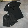 Prada Milano Men's Cotton T-shirts Short Set Replica Sale UK	Man First Copy Fake Rep Men Cheap Price Fakes Reps Tshirt Swim Cargo Shorts Sets 1st Copies Designer Joggers 1 to 1 Brand Logo 1:1  Nylon Bottom Boys AAA Duplicate Black