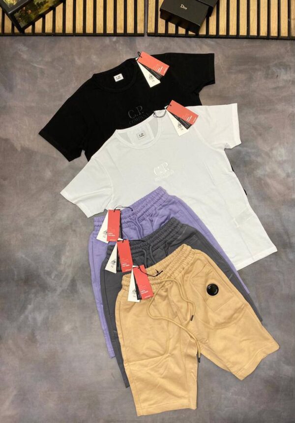 C.P. Company Piquet Waffle Logo T-Shirt & Short Sets In Different Colors