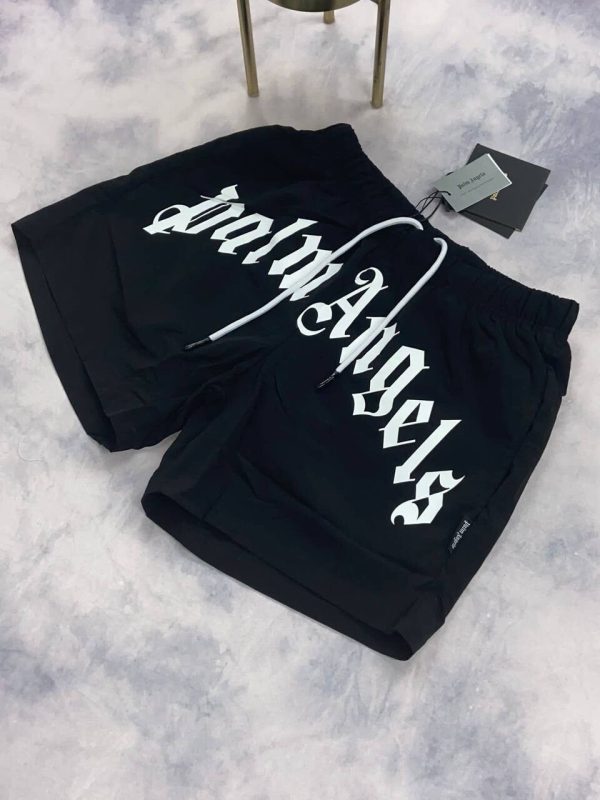 Palm Angels Casual Curved Logo Swim Shorts
