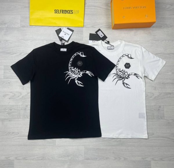 Philipp Plein Scorpion Print T-Shirt White & Black