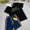 Gucci Men Designers Replica Tee Shirt Shorts Set AAA Sale UK	Man First Copy T-shirt Nylon Short Sets Men's Cheap Price Swim Pant Joggers Boys Reps Best Fake Rep 1st Copies Duplicate Luxury Outfit Brand Logo Fashion Originals Blue Black