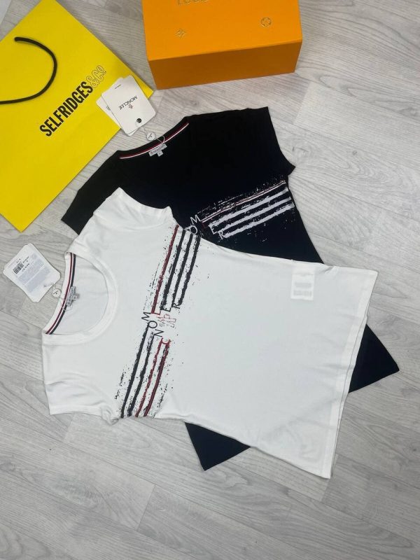 Moncler Women Stripe Highlight Logo T-Shirt in 2 Colors