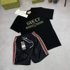 Gucci Men Designers Replica Tee Shirt Shorts Set AAA Sale UK	Man First Copy T-shirt Nylon Short Sets Men's Cheap Price Swim Pant Joggers Boys Reps Best Fake Rep 1st Copies Duplicate Luxury Outfit Brand Logo Fashion Originals Black