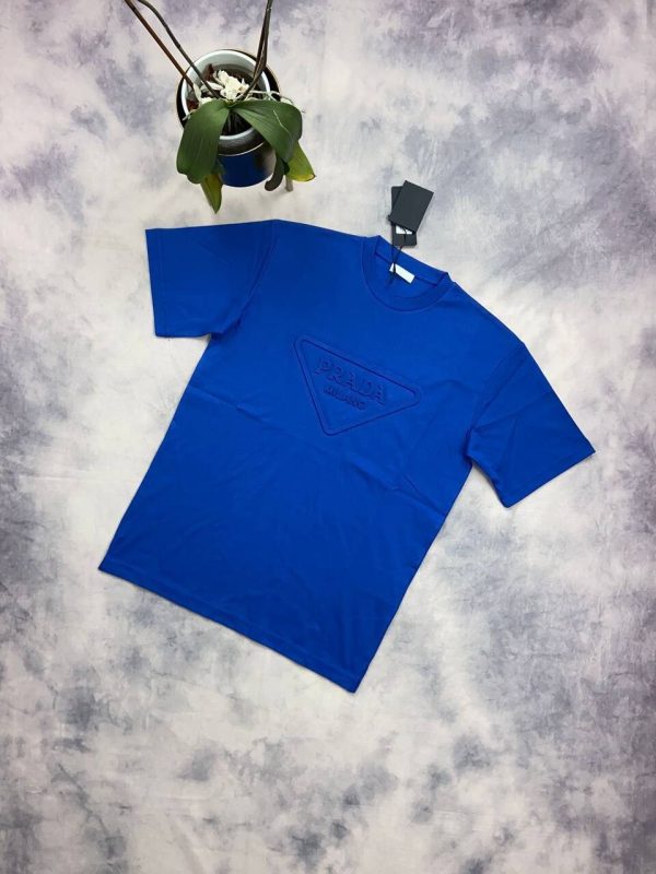 Prada Milano Men's Women's Designer Fake Rep T-shirts Sale UK	Men Women First Copy Cheap Price Replica T-shirt Man Woman Casual Tee Shirt 1st Copies Luxury T Shirts 1:1 3D Brand Logo 1 to 1 Tshirts Fakes Tshirt AAA Duplicate Blue
