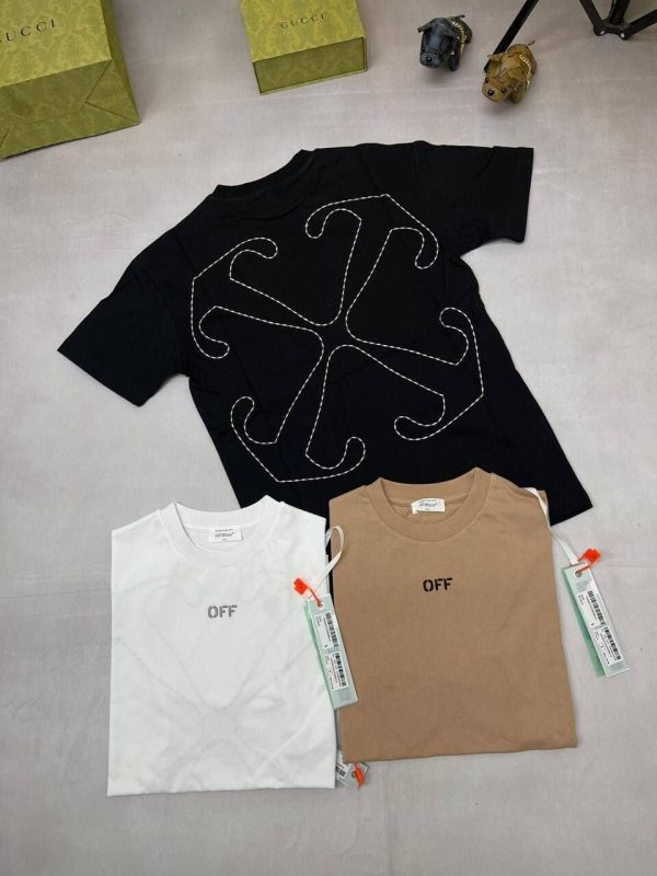 Off White Back Embroidered T-Shirt in Different Colors