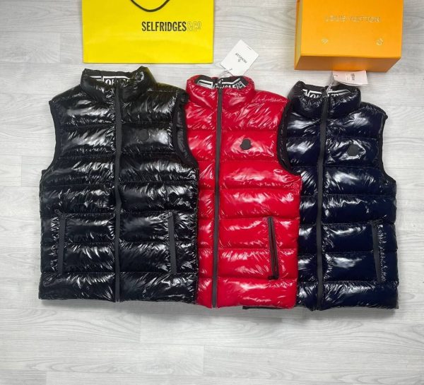 Moncler Men's Women's Replica Puffer Vest Rep Jackets Designer Cashmere Flannels Fashion Cheap Winter Reps Men Women Bodywarmers Zip Pocket Sleeveless Fake First Copy Jacket Black Blue Red Sale UK