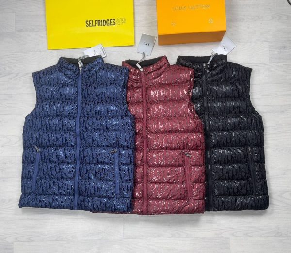 Dior Oblique Jacket Gilets Hoodie Bodywarmer In Black Red & Blue