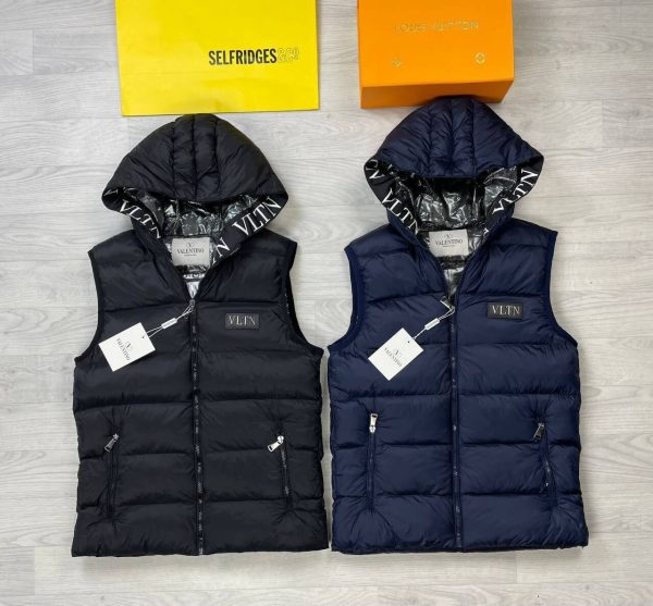 Valentino VLTN Body Warmer Jacket In Black And Navy Blue Colors