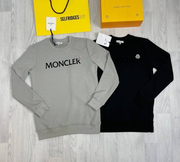 Moncler Men Women Jumpers Replica Fashion Reps Sweaters Iconic Logo Patch Knitted Crewneck First Copy Stylish Fake Men's Women's Jumper Long Sleeves Sweatshirt Rep Cheap Black Grey Sale UK