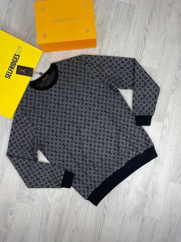Louis Vuitton Men's Women's LV Logo Jumpers Fake Rep Sale UK	Men Women First Copy Replica Sweatshirts Man Woman Cheap Price Fakes Reps Knitwear 1st Copies Jumpers 1:1 Luxury Brand 1 to 1 Long Sleeves Sweaters AAA Duplicate Navy Blue