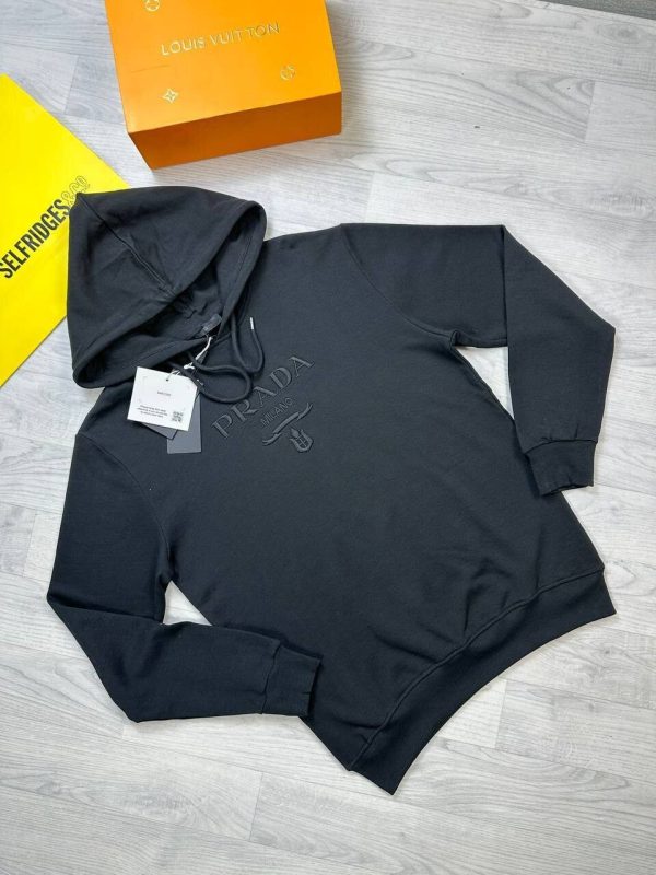 Prada Milano Men's Women's Designer Hoodies Fake Rep Sale UK	Men Women First Copy Replica Hoodie Man Woman Luxury Cheap Price Sweatshirts 1st Copies Fakes Reps Brand Logo 1:1 Pullover Hoody 1 to 1 Sweatshirt AAA Duplicate Black