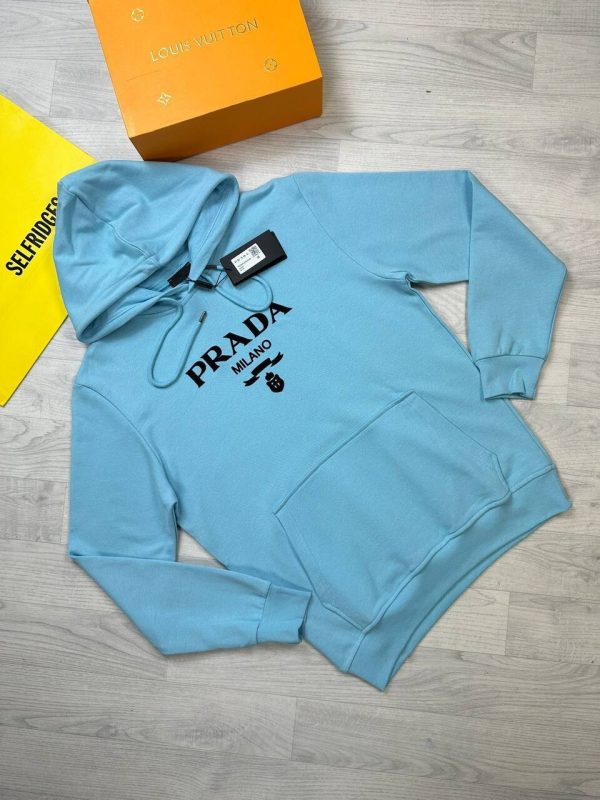 Prada Milano Men's Women's Designer Hoodies Fake Rep Sale UK	Men Women First Copy Replica Hoodie Man Woman Luxury Cheap Price Sweatshirts 1st Copies Fakes Reps Brand Logo 1:1 Pullover Hoody 1 to 1 Sweatshirt AAA Duplicate Turquoise
