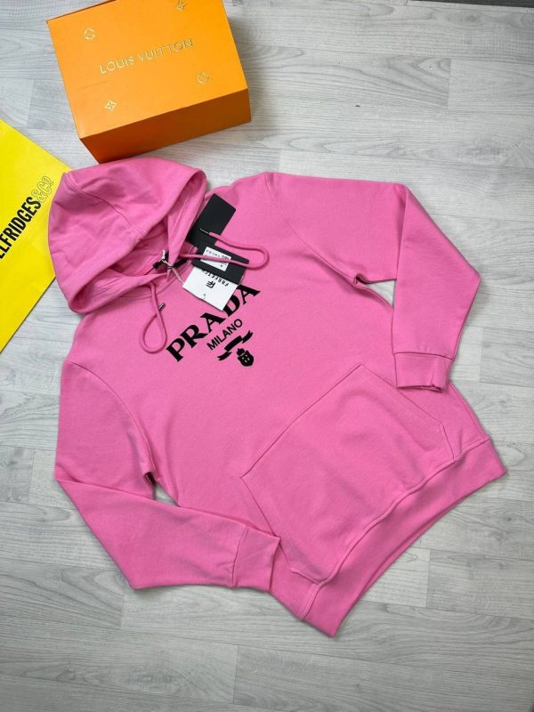 Prada Milano Men's Women's Designer Hoodies Fake Rep Sale UK	Men Women First Copy Replica Hoodie Man Woman Luxury Cheap Price Sweatshirts 1st Copies Fakes Reps Brand Logo 1:1 Pullover Hoody 1 to 1 Sweatshirt AAA Duplicate Pink