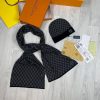 Louis Vuitton Women's Hat Scarf Set LV Designer Fake Sale UK	Woman Fakes Replica Cheap Price Beanie Hats Scarves Sets Women Rep 1st Copies Reps Casual Wear 1:1 Girls 1 to 1 AAA Luxury Brand Logo Fashion Duplicate Original Black