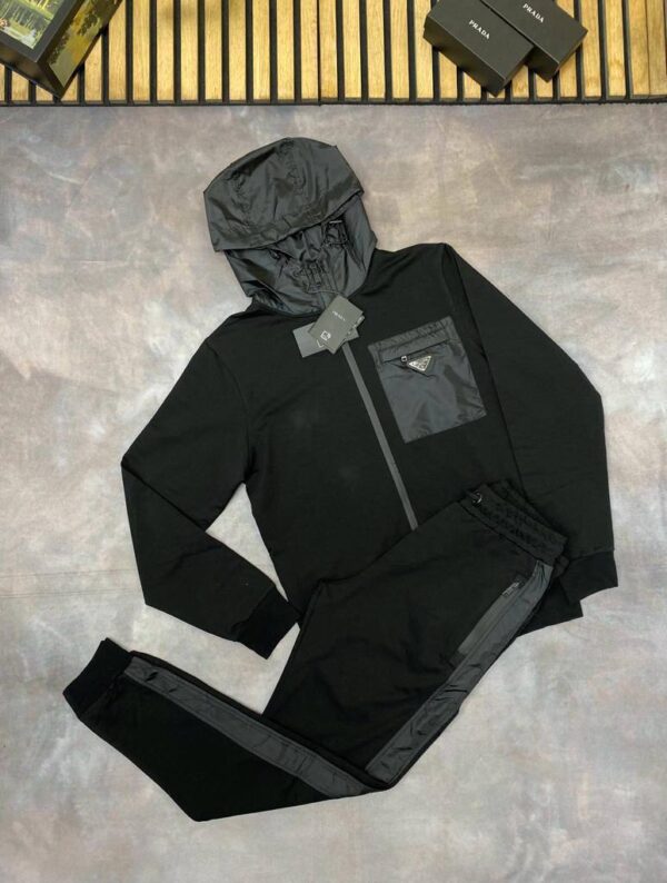 Prada Milano Triangle Logo Zip Up Tracksuit in Different Colors