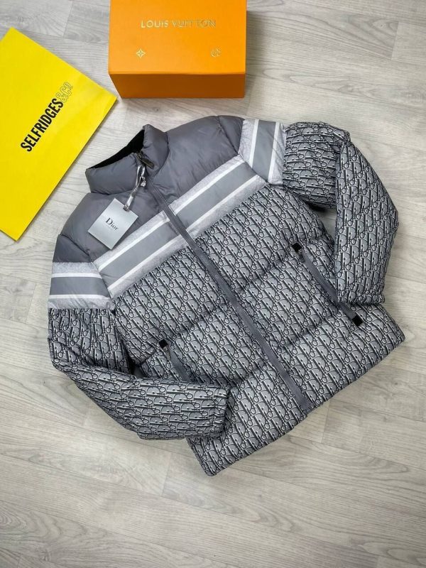 Dior Oblique Quilted Technical Taffeta Puffer Cropped Jacket in 2 Colors (147C21A2968_X5803)