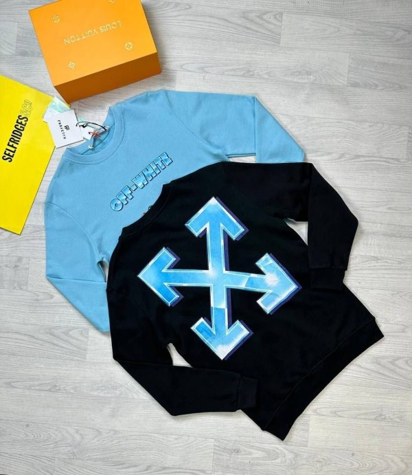 Off-White Men Women Reps Winter Jumpers Men's Women's Logo X Arrow Print Replica Off White Jumper Fake Cheap Knitted Long Sleeves First Copy Crew Neck Sweatshirts Top Black Light Blue Pink Sale UK