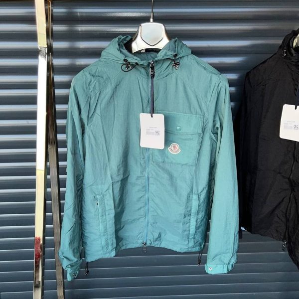 Moncler Men Women Hooded Windbreaker Replica Men's Women's Windbreakers Jacket Reps Full Sleeves Boys Girls Fake Cheap Athletic Breathable Jackets First Copy Luxury Rep Black Green Sale UK