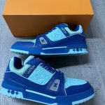 Louis Vuitton Men's Designer Trainer First Copy Reps Sale UK	Man Luxury Rep Sneaker Men Cheap Price Trainer Mens 1st Copies Sneakers LV Brand Logo Fake Shoe 1:1 Fakes Replica Boys Sports Trainers 1 to 1 AAA Duplicate Shoes Blue