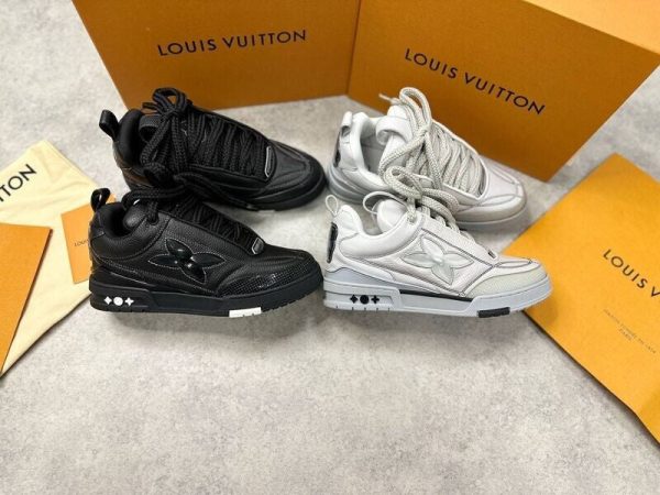Louis Vuitton Men's Low Skate LV Sneakers Reps Shoes Sale UK	Man First Copy Rep Sneaker Men Cheap Price Trainer Mens 1st Copies Brand Logo Fake Designer Shoe 1:1 Fakes Replica Luxury Boys Sports Trainers 1 to 1 AAA Duplicate Black Whie