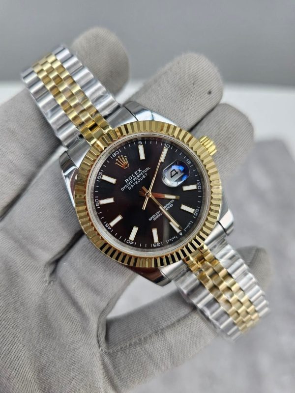 Rolex Datejust Black Dial 41mm Two Tone Men's Watch