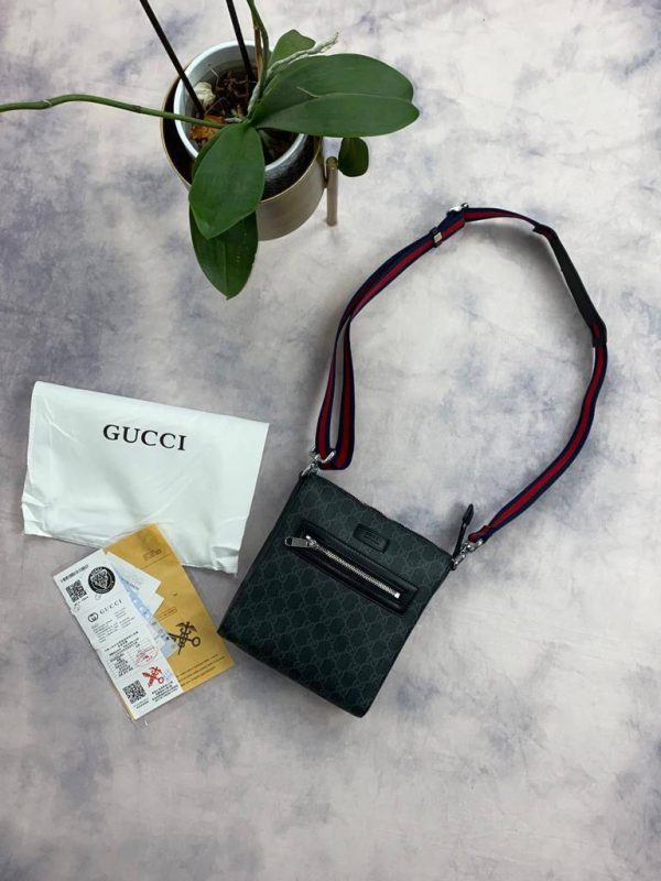 Gucci GG Men Small Messenger Bag With Long Belt